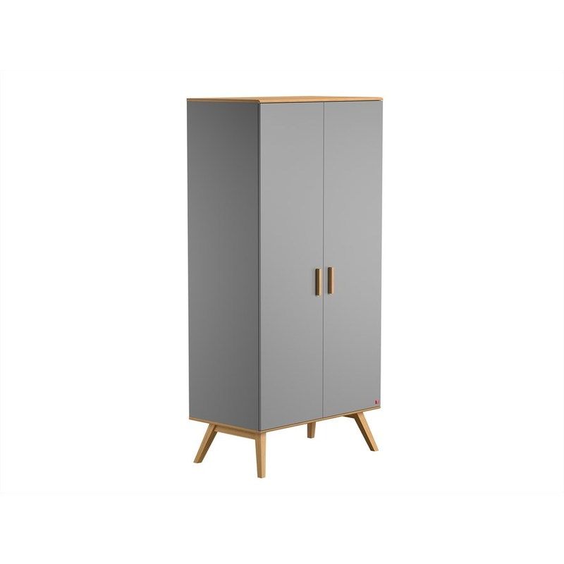Chambre Nautis Lit 60x120 Commode Armoire Gris Vox