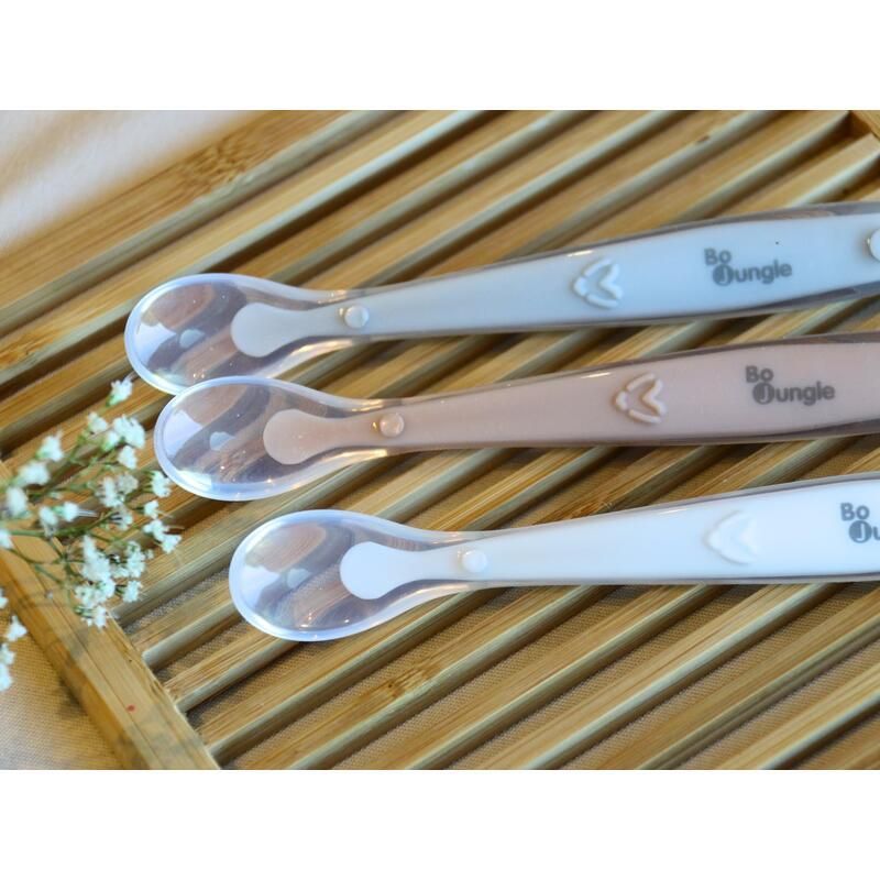B-cuilleres Douces Pour Bebe X3 Gris - Blanc - Terracotta