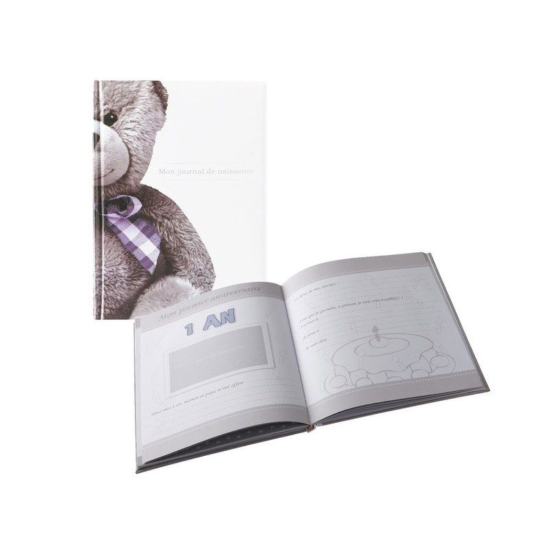 Mon Journal De Naissance Ourson Little Bear Blanc Blanc Domiva