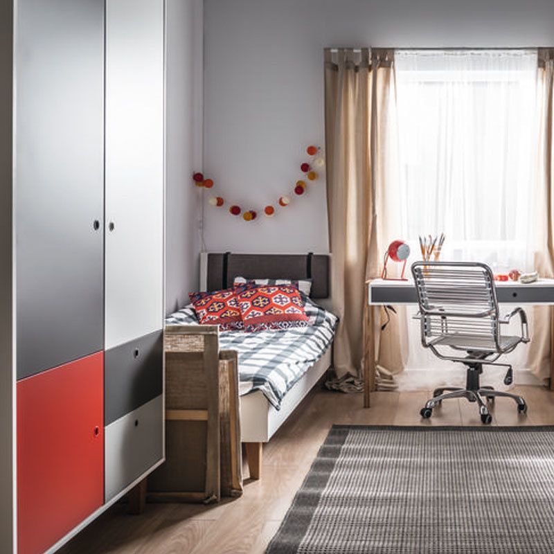 Commode 1 Tiroirs + 3 Tiroirs Concept Rouge