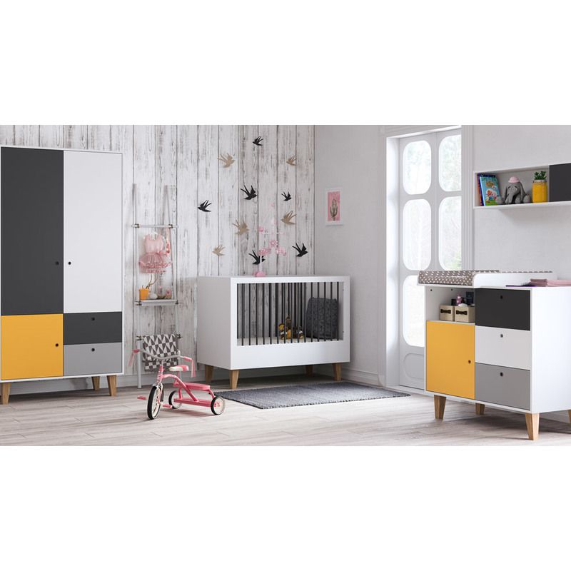 Chambre Concept Lit 60x120 Commode Armoire Safran Vox