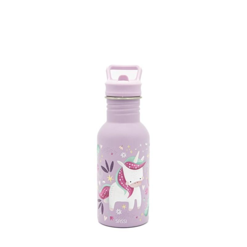 Gourde en inox Sparkly la licorne 500 ml Violet