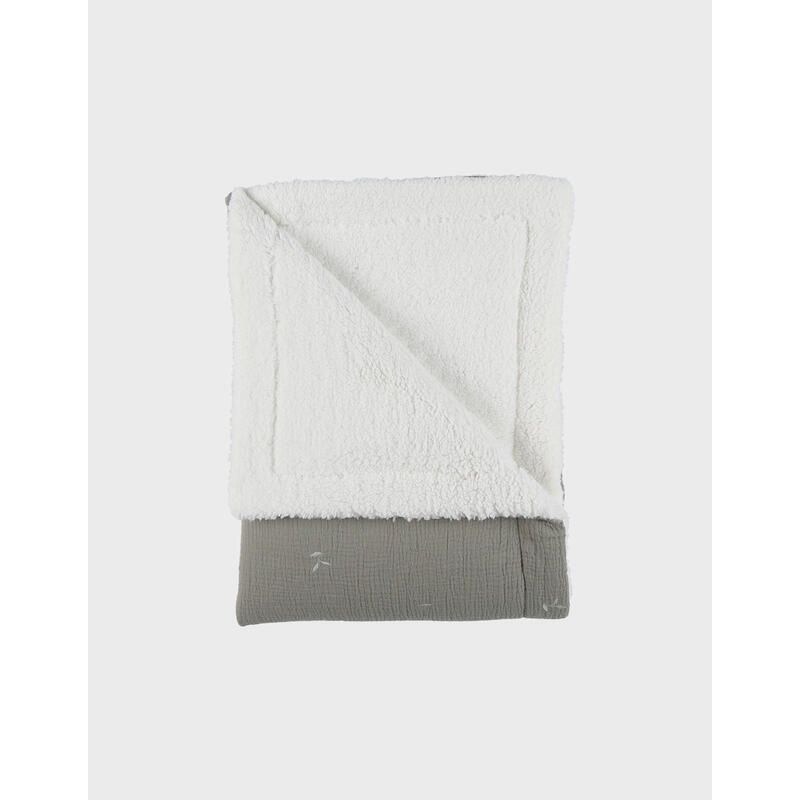 Couverture Gaze De Coton Bio Brodee Sherpa Fluffy, Orso Lily 100x140cm