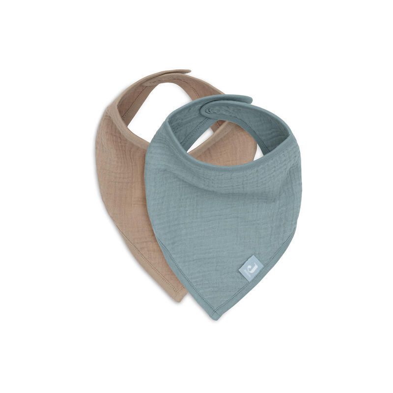 Bavoir Bandana Gaze De Coton X2 Basics Sea Green Biscuit
