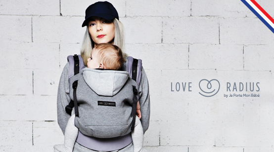 Pack Bundle porte-bébé + réhausseur + cale-tête PhysioCarrier LOVE RADIUS  by JE PORTE MON BEBE - noir/anthracite, Puériculture