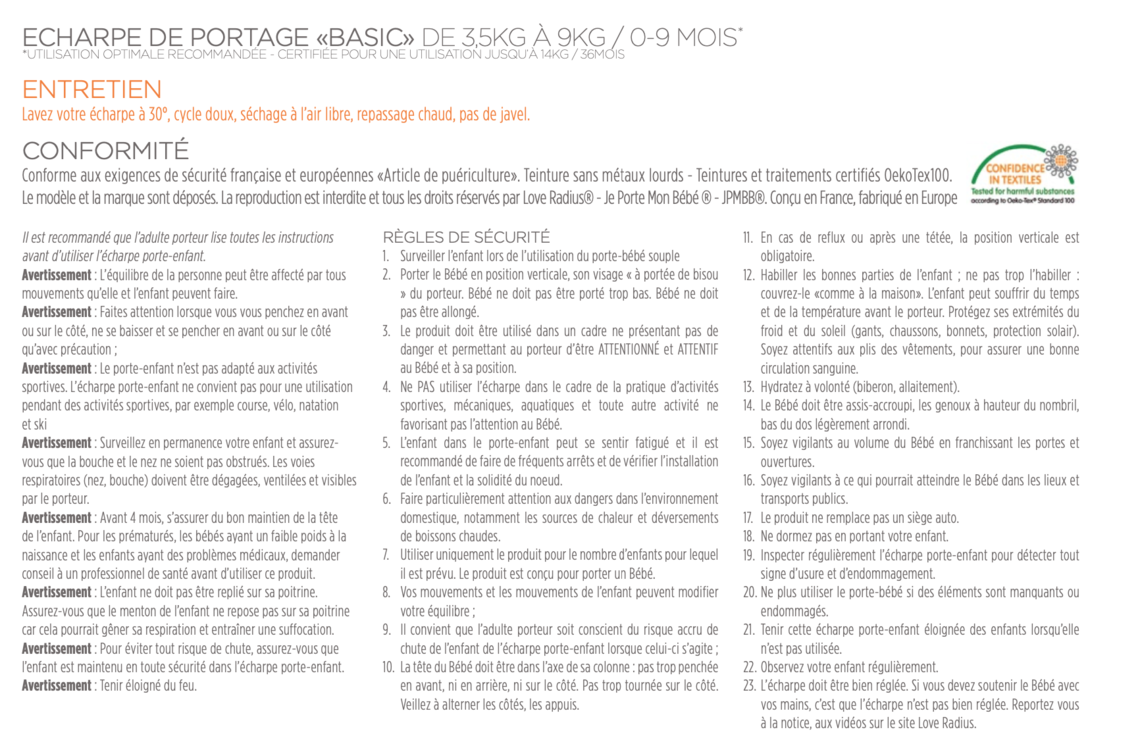 Echarpe De Portage Basic Standard Noir Vente En Ligne De Poussette Bebe9
